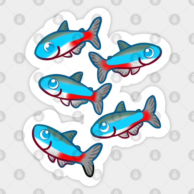 Neon Tetras Sticker by leashonlife